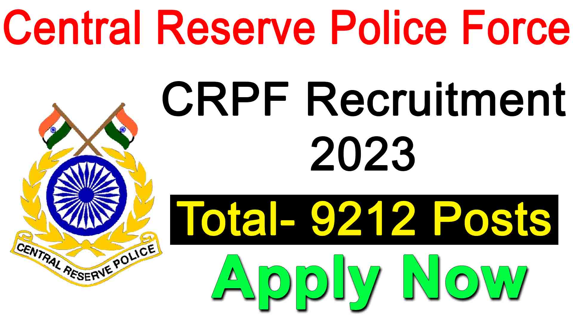 Great opportunity to get a job in the Central Reserve Police Force, See Full Details